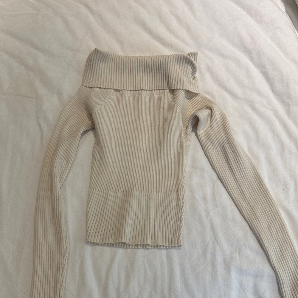 Princess Polly Cream Off-Shoulder Sweater